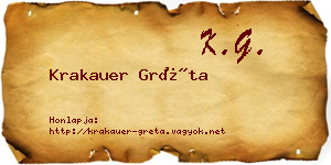 Krakauer Gréta névjegykártya